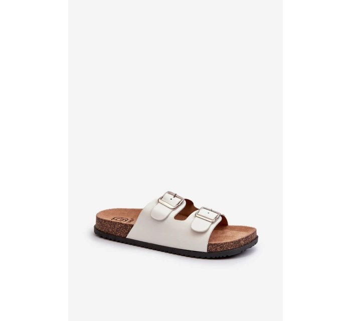 Dámské sandály s přezkami bílé Oliena Dámské sandály s přezkami bílé Oliena