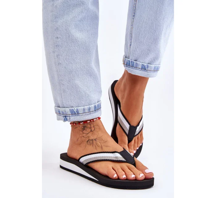 Dámské žabky na platformě Big Star LL274781 Černá