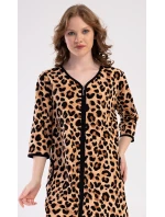 Dámské domácí šaty s tříčtvrtečním rukávem Leopard