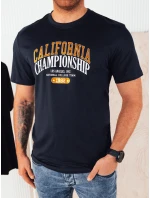 Pánské tmavě modré tričko s potiskem FashionStreet RX5389