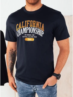 Pánské tmavě modré tričko s potiskem FashionStreet RX5389