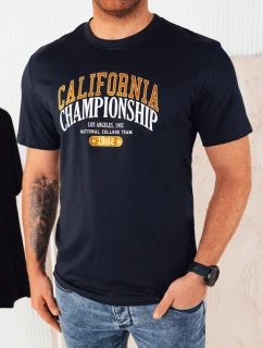 Pánské tmavě modré tričko s potiskem FashionStreet RX5389