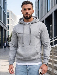 Pánská mikina s kapucí a potiskem WHATEVER, světle šedá, FashionStreet NX5128BX