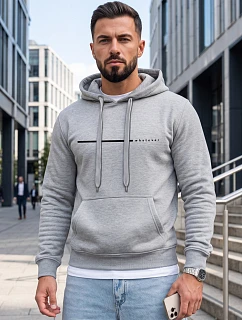 Pánská mikina s kapucí a potiskem WHATEVER, světle šedá, FashionStreet NX5128BX