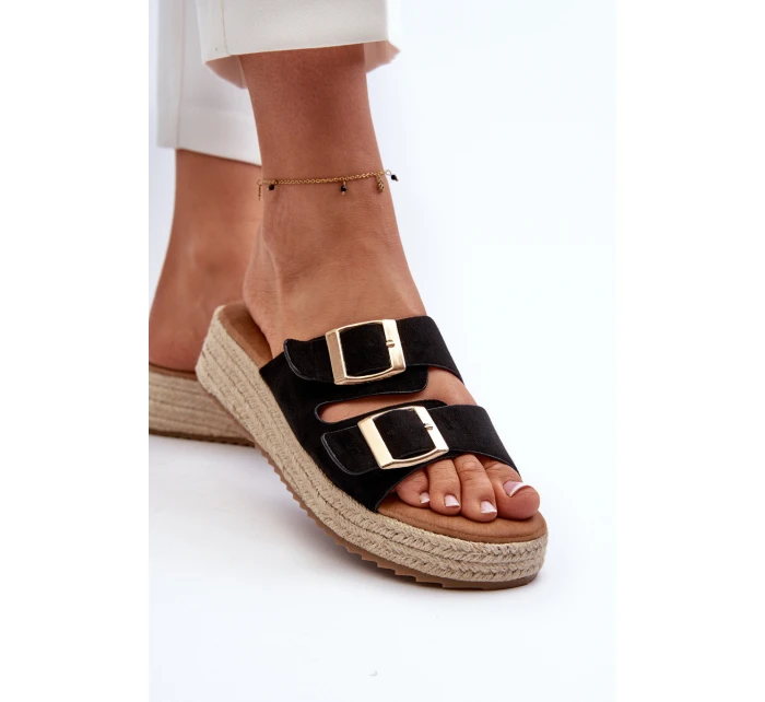 Dámské sandály s pletením z ekokože černé Zaloemi Dámské sandály s pletením z ekokože černé Zaloemi