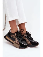 Kožené dámské tenisky na platformě Panterka model 21712452 Černé - Artiker