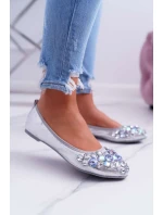 Kožené Baleríny S Ozdobnými model 21511200 Stříbrné Crystal - Boto