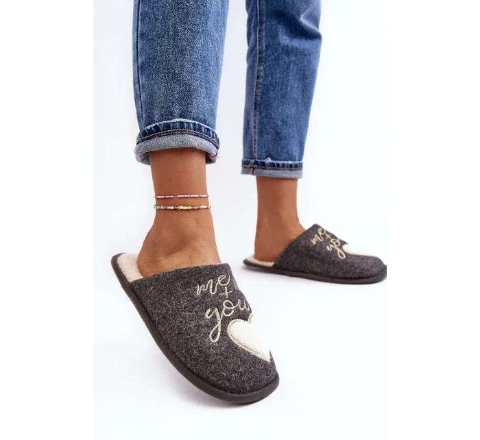 Dámské klasické zateplené pantofle Šedá Mabira