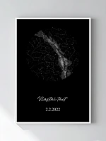 Personalizovaný magický fotoobraz v rámu - 50x70 - hvězdná mapa