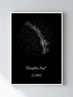 Personalizovaný magický fotoobraz v rámu - 50x70 - hvězdná mapa