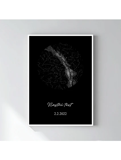 Personalizovaný magický fotoobraz v rámu - 50x70 - hvězdná mapa Personalizovaný magický fotoobraz v rámu - 50x70 - hvězdná mapa