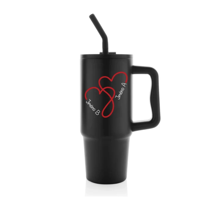 Termoska s barevným víčkem pro zamilované