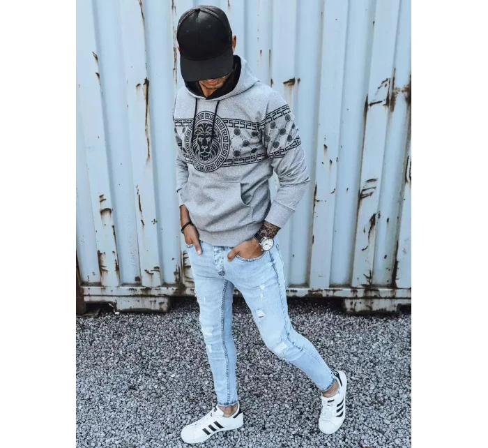 Pánská šedá mikina s potiskem FashionStreet BX5309