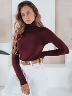 Dámský svetr s rolákem VANORIA burgundy FashionStreet MY2490