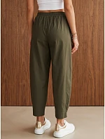 Dámské joggerové kalhoty s gumou v pase, olivově zelené, FashionStreet UY3167 Dámské joggerové kalhoty s gumou v pase, olivově zelené, FashionStreet UY3167