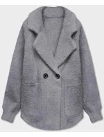 Krátký šedý přehoz přes oblečení typu alpaka model 18059131 - MADE IN ITALY