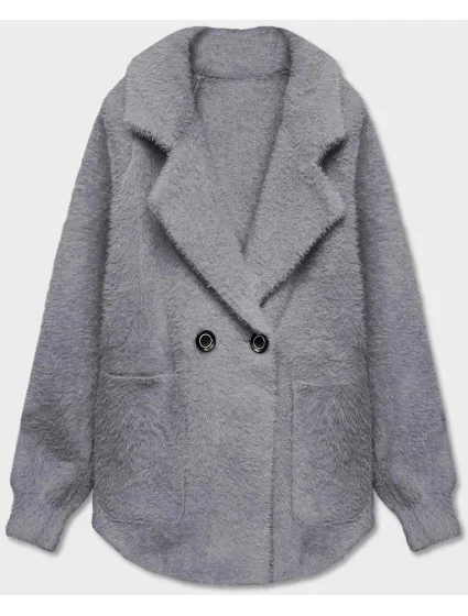 Krátký šedý přehoz přes oblečení typu alpaka model 18059131 - MADE IN ITALY