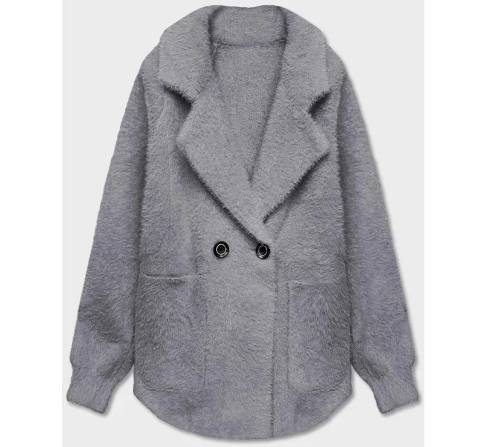 Krátký šedý přehoz přes oblečení typu alpaka model 18059131 - MADE IN ITALY