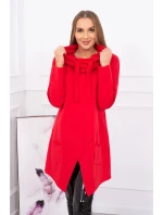 Červená tunika nadměrné velikosti s model 18743732 přední částí - K-Fashion Červená tunika nadměrné velikosti s model 18743732 přední částí - K-Fashion