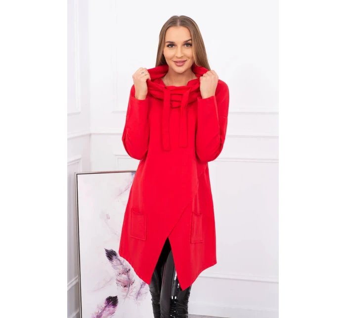 Červená tunika nadměrné velikosti s model 18743732 přední částí - K-Fashion Červená tunika nadměrné velikosti s model 18743732 přední částí - K-Fashion