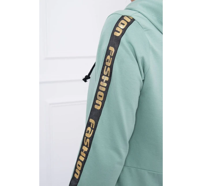 Mikina se zipem na zádech tmavě mátová