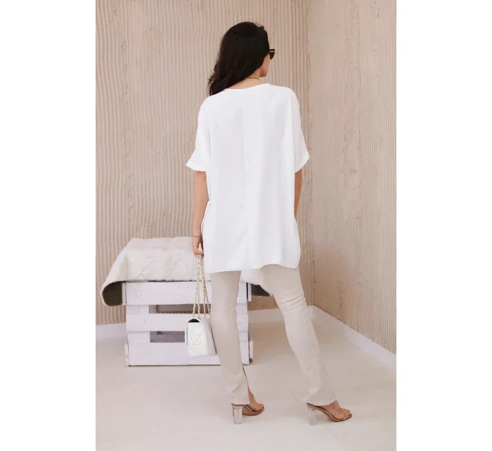 Oversized halenka s přívěskem ecru Oversized halenka s přívěskem ecru