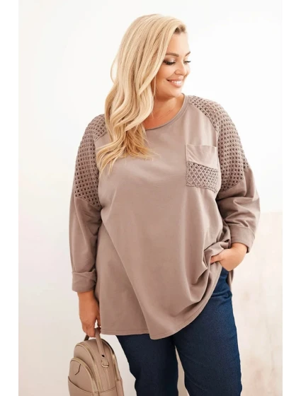 Dámská blůza Plus Size bavlněná s potiskem fango Dámská blůza Plus Size bavlněná s potiskem fango