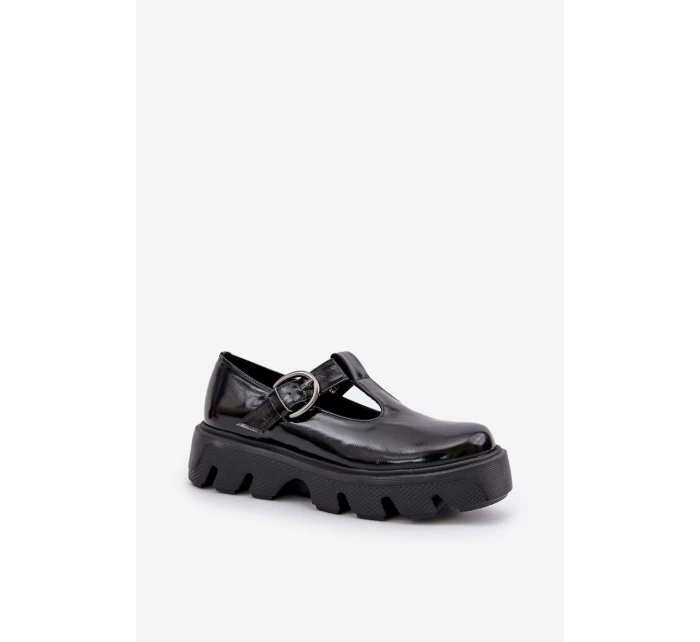 Lakované Kožené Polobotky S Přezkou Černé model 21683970 - Zazoo