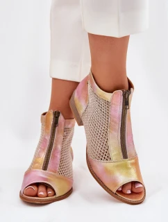 Dámské Kožené Kotníkové Boty Na Plochém Podpatku S  model 21693701 - Maciejka