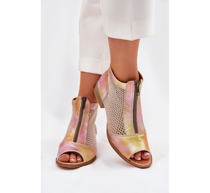 Dámské Kožené Kotníkové Boty Na Plochém Podpatku S  model 21693701 - Maciejka