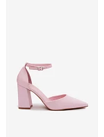 Lodičky na podpatku z umělé kůže Růžové Selvra
