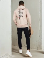 Pánská mikina s kapucí béžová FashionStreet BX5714