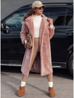 Dámský zimní kabát dlouhý růžový Dstreet model 21980925 - FashionStreet