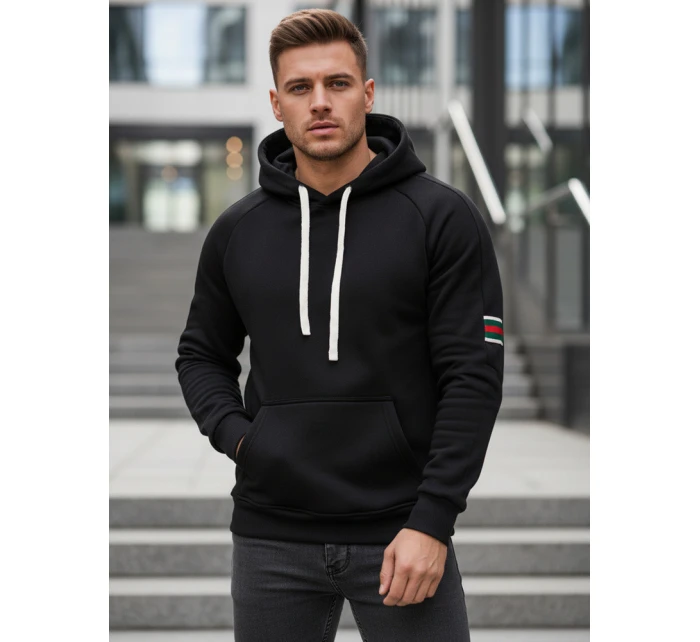 Pánská mikina s kapucí černá model 21994673 - Dstreet