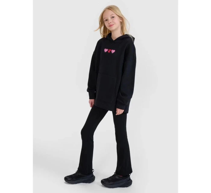 Dívčí nepruhovaná mikina s kapucí 4F 4FJRSS25TSWSF2235-20S