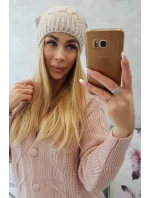 Fleecová čepice Carolina K243 béžová