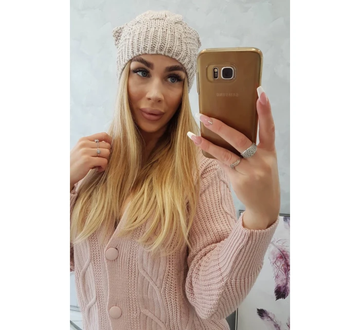 Fleecová čepice Carolina K243 béžová
