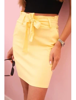 Dámská sukně s vysokým pasem žlutý