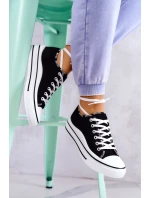 Dámské zavazováním tenisky Černá model 21579442 - S.Barski