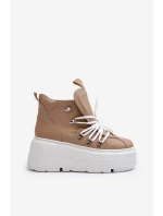 Zazoo 3416 Kožené Dámské Sportovní Boty Beige