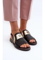 Zazoo 40385 Dámské Kožené Sandály Černé