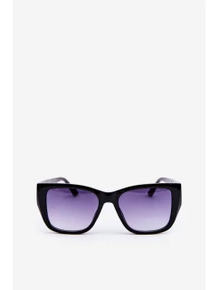 Dámské klasické sluneční brýle s ozdobnými detaily UV400 Černé