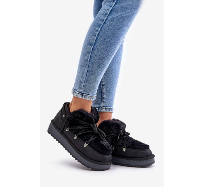 Nízké Sněhové Boty Na Platformě S Kožíškem Černé model 21677071 - D.Franklin
