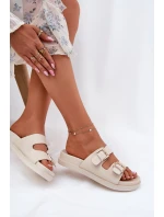 Dámské Pantofle Se Zlatými Přezkami Béžové model 21696849 - EVENTO