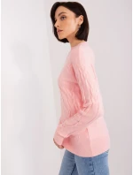 Sweter AT SW model 19040877 jasny różowy - FPrice Sweter AT SW model 19040877 jasny różowy - FPrice