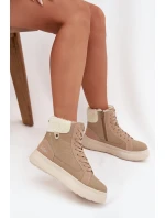 Dámské zimní boty s kožíškem Lee Cooper – béžové