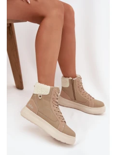 Dámské zimní boty s kožíškem Lee Cooper – béžové