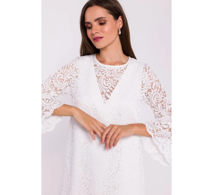 Dámské šaty model 20857724 krémové - STYLOVE