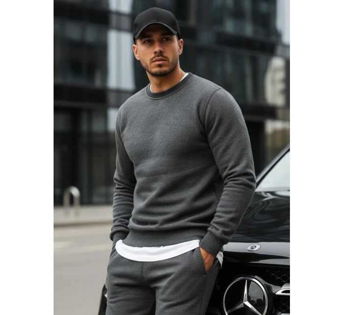 Pánská mikina s kapucí antracitová BX2405 Pánská mikina s kapucí antracitová BX2405