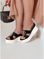 PLATSIMA dámské žabky na platformě černé FashionStreet ZY0757
